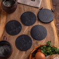 Mjolnir Coaster Set, Black Leather