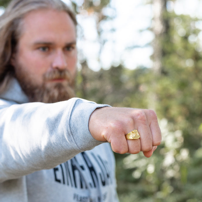 Mjolnir Ring, Gold Plated - Grimfrost