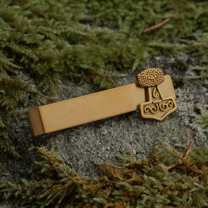 Mjolnir Tie Bar, Gold Plated