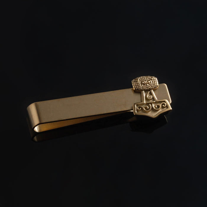 Mjolnir Tie Bar, Gold Plated