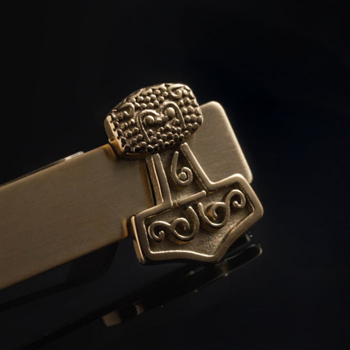 Mjolnir Tie Bar, Gold Plated