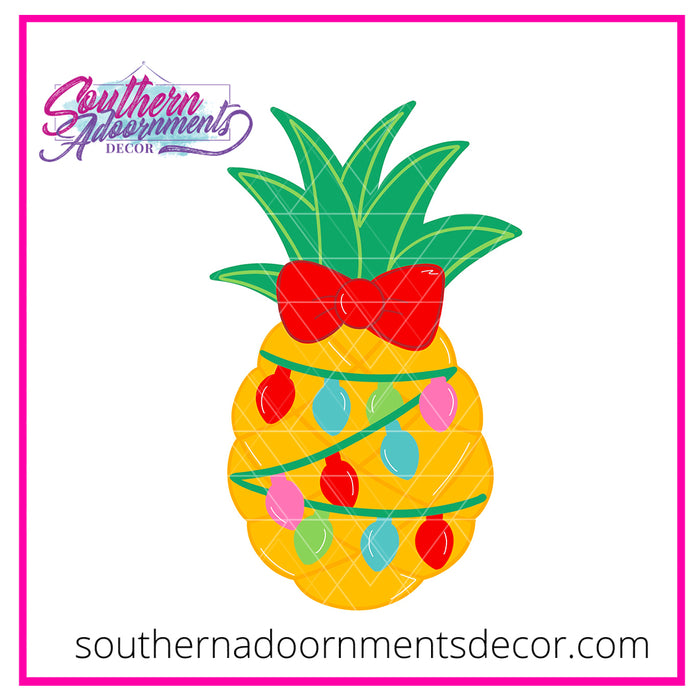 Pineapple Christmas Lights Template & Digital Cut File