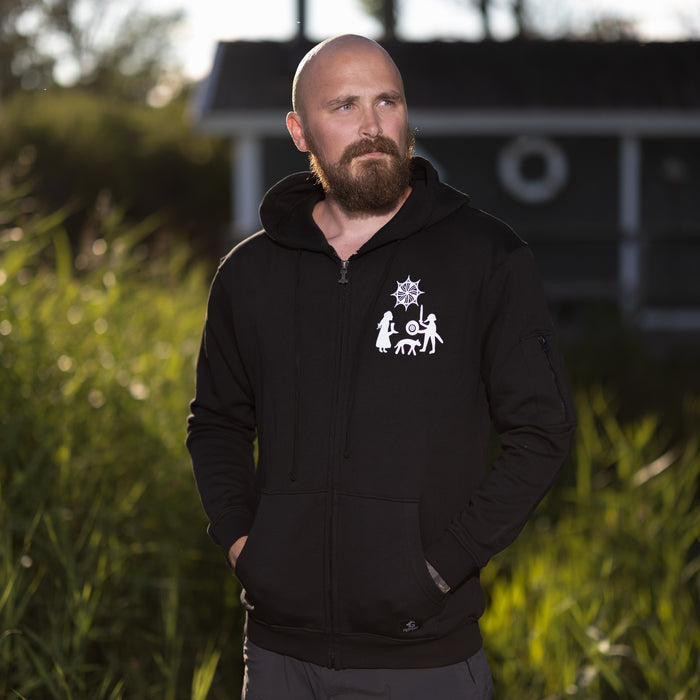 Premium Zip Hoodie, Gute Stone, Black
