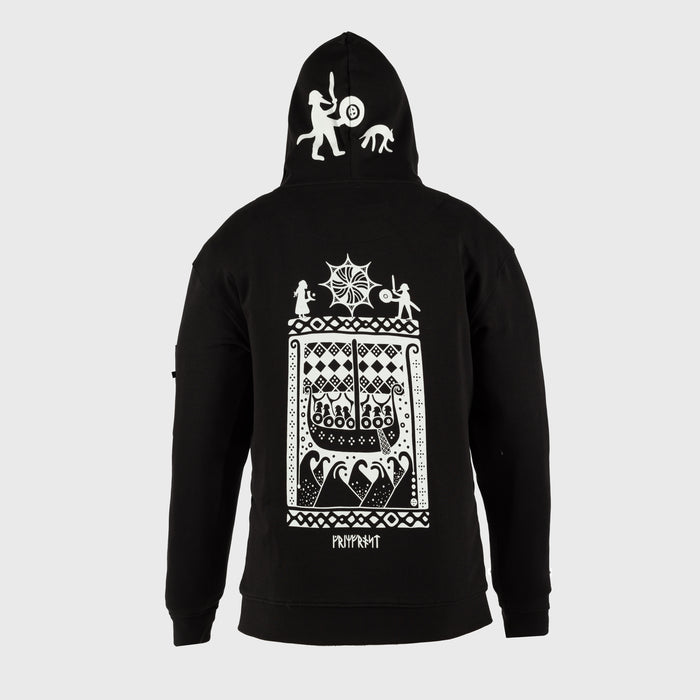 Premium Zip Hoodie, Gute Stone, Black