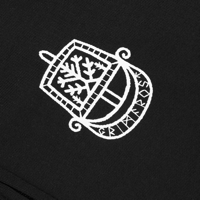 Premium Zip Hoodie, Runic Ship, Black