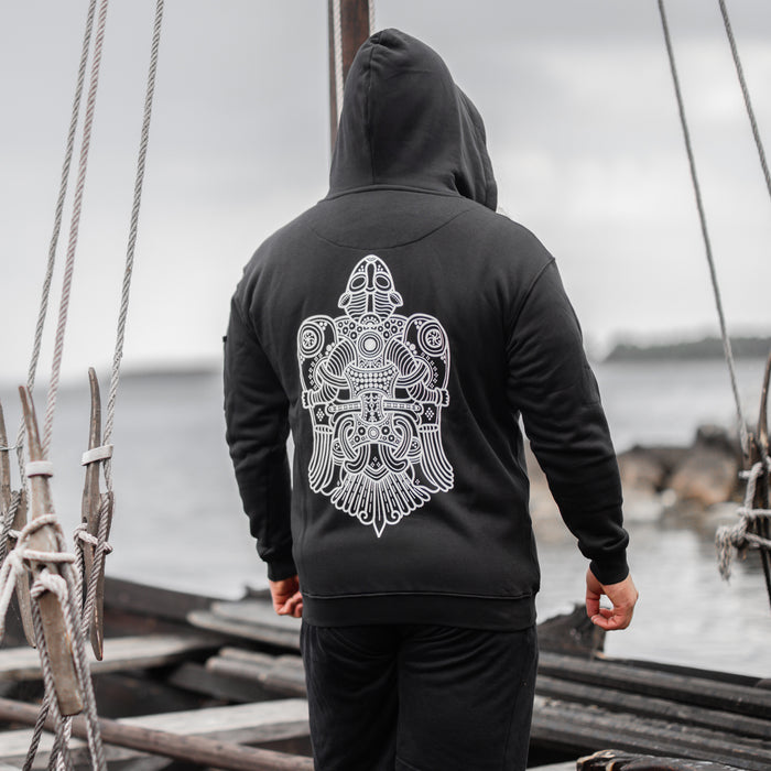 Premium Zip Hoodie, Volund, Black
