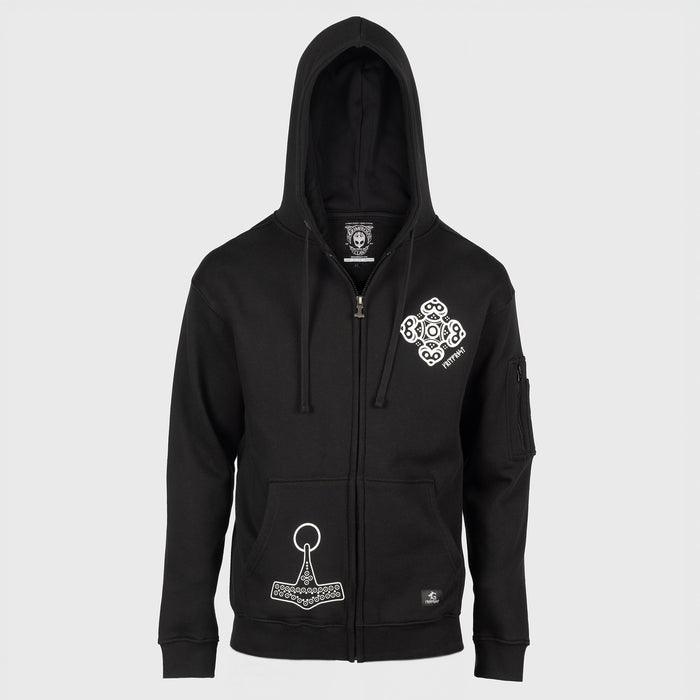 Premium Zip Hoodie, Volund, Black