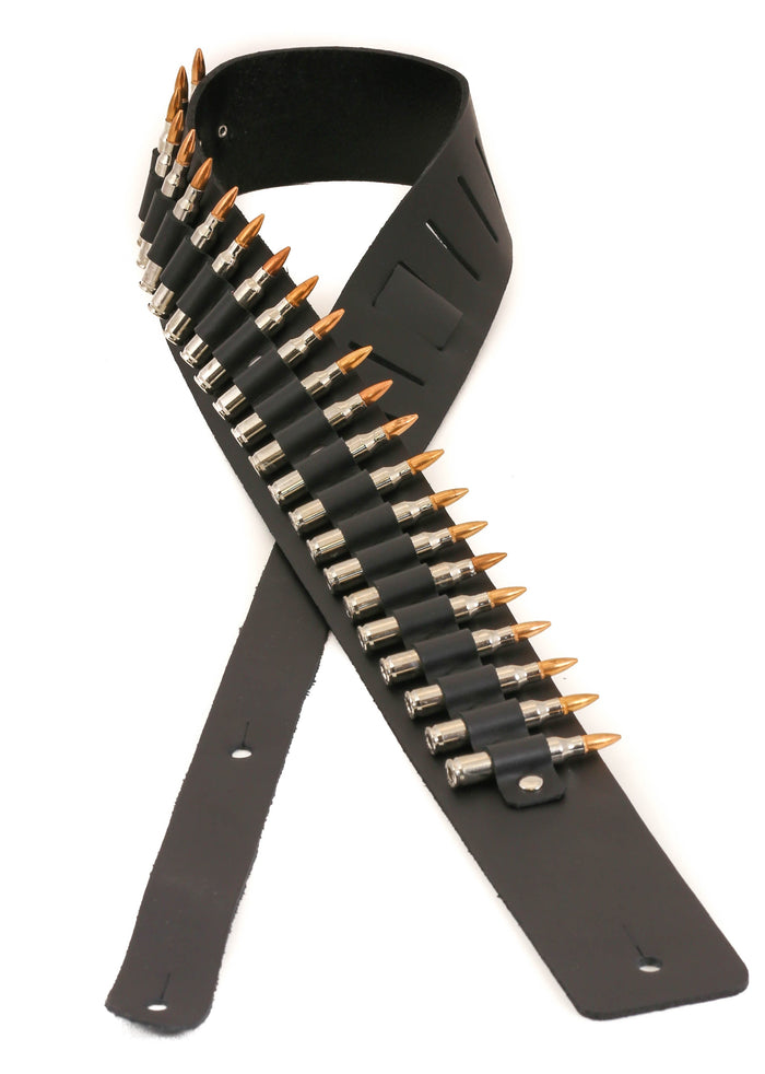 Real Bullet Guitar Strap .223 Caliber Nickle Shell Copper Tips