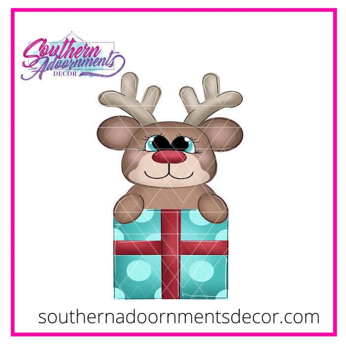 Reindeer Gift Template & Digital Cut File