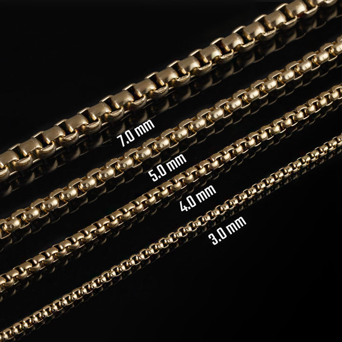 Round Box Chain, Gold Plated