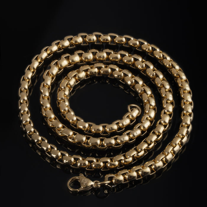 Round Box Chain, Gold Plated