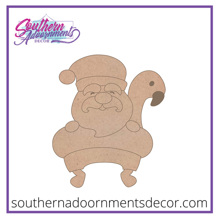 Santa Flamingo Float Blank