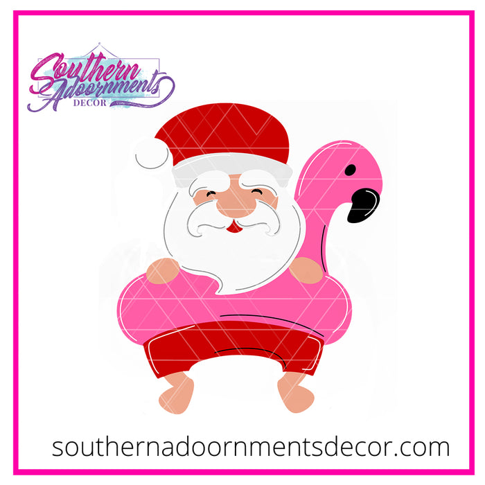 Santa Flamingo Float Blank