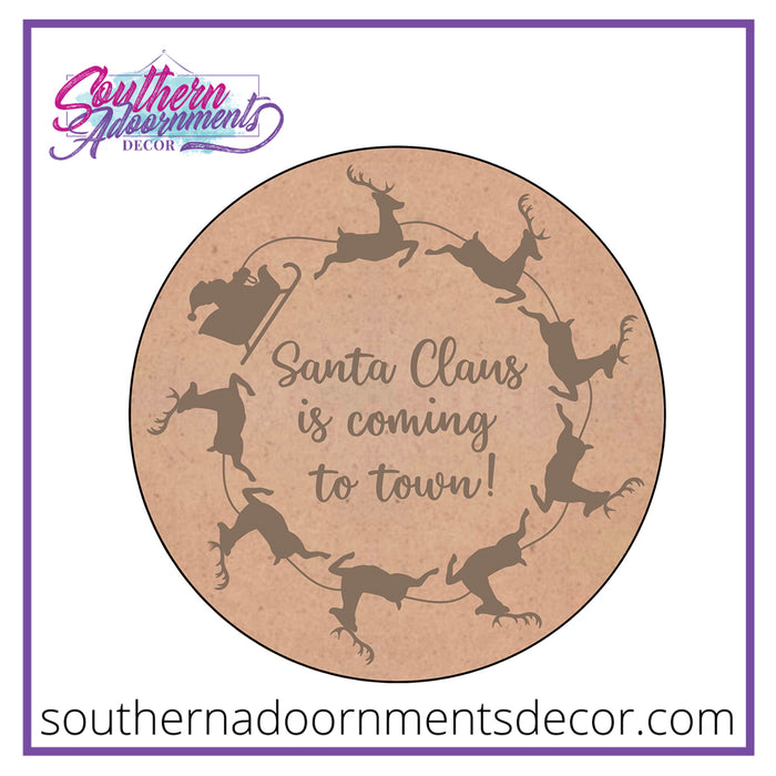 Santa's Sleigh Circle Blank