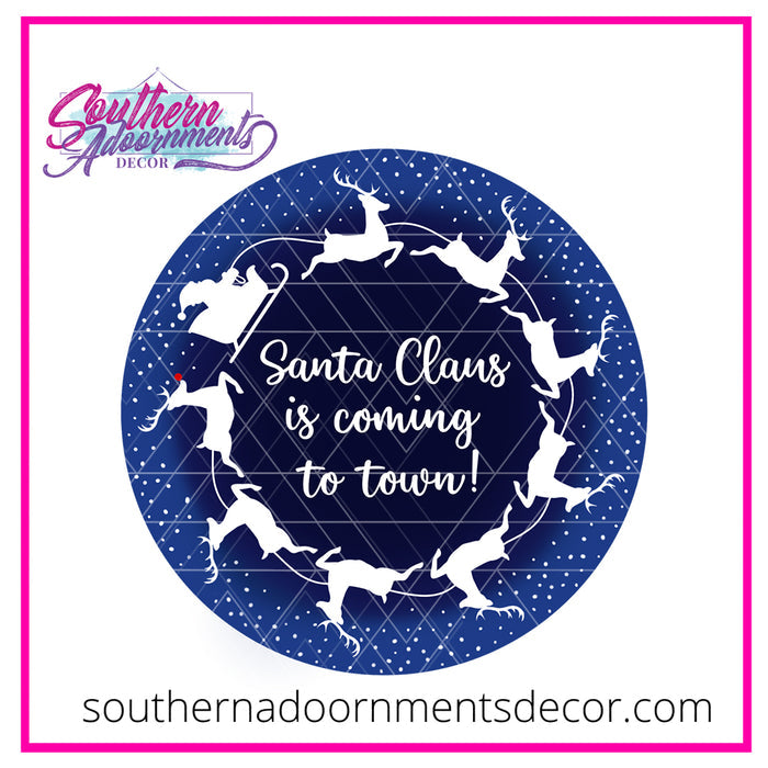 Santa's Sleigh Circle Blank