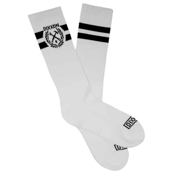 Dixxon Stay Humble Premium Crew Socks - White & Black