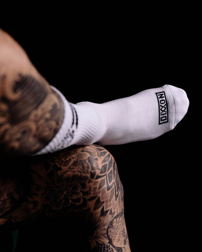 Dixxon Stay Humble Premium Crew Socks - White & Black