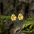 Stud Earring, Valknut Gold Plated - Grimfrost