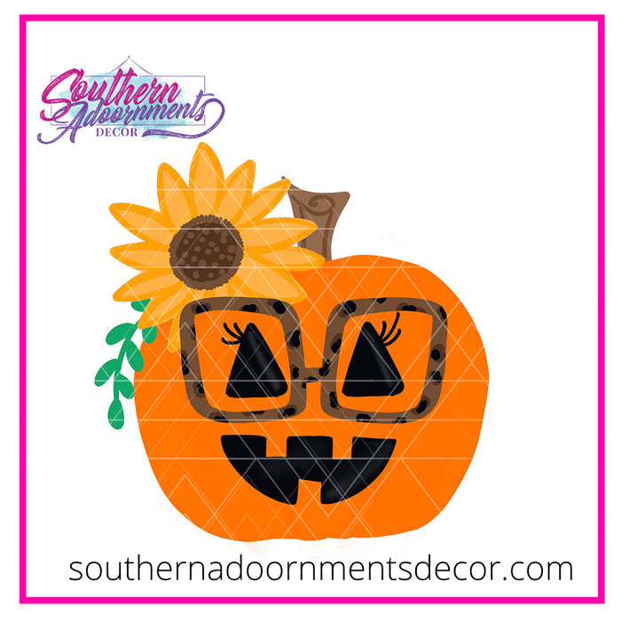 Sunflower Jack-O-Lantern Template & Digital Cut File