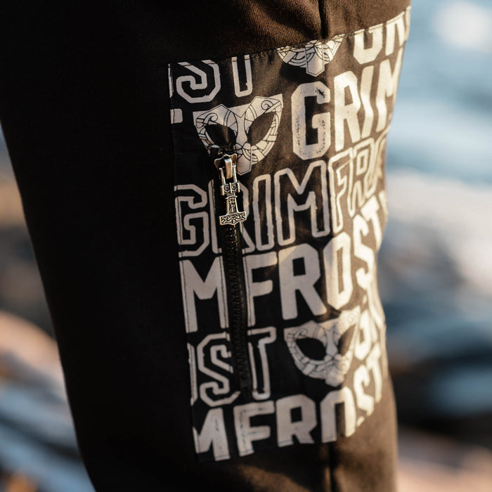 Sweatpants, Thor's Hammer Zipper - Grimfrost