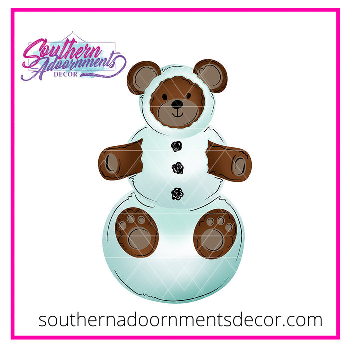 Teddy Bear Snowman  Blank