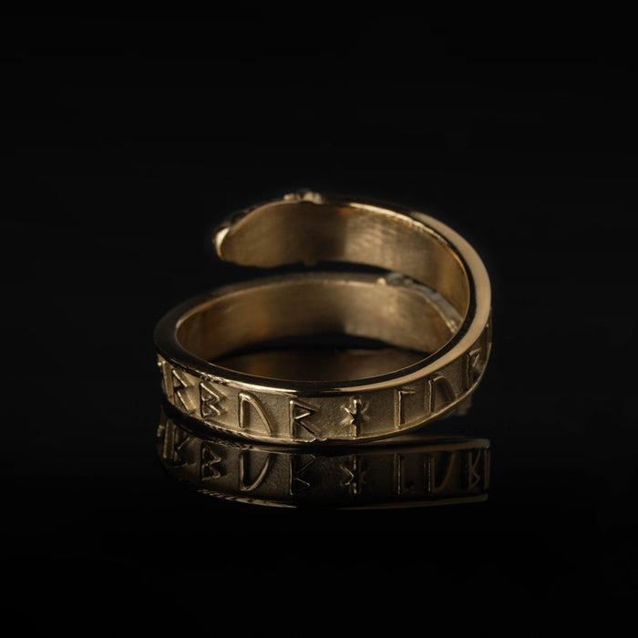 Thor Lindworm Ring, Gold Plated