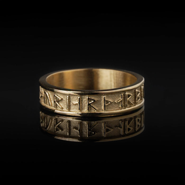 Thor Rune Band Ring, Gold Plated