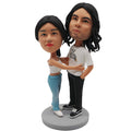 Sweet Couple Hugging Each Other Custom Figure Bobblehead
