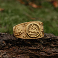 Valknut Ring, Gold Plated - Grimfrost