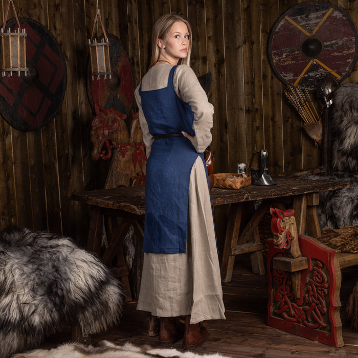 Viking Apron, Linen, Blue - Grimfrost