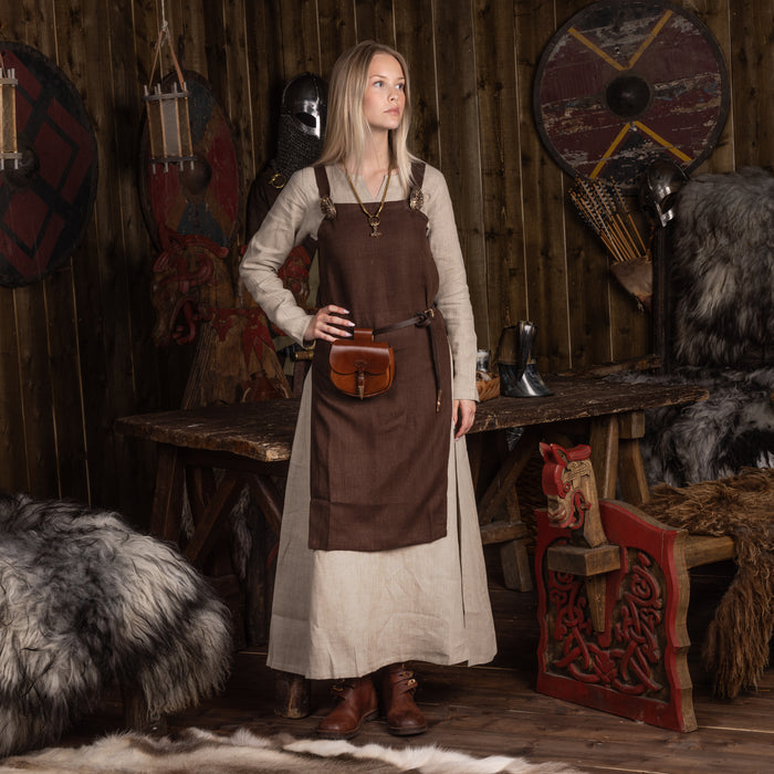 Viking Apron, Linen, Brown - Grimfrost