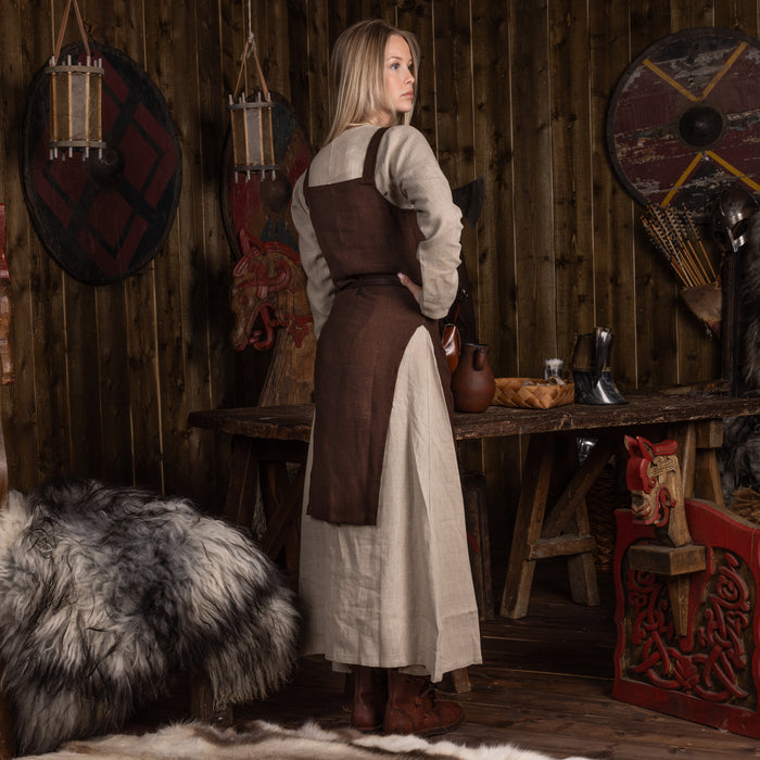 Viking Apron, Linen, Brown - Grimfrost