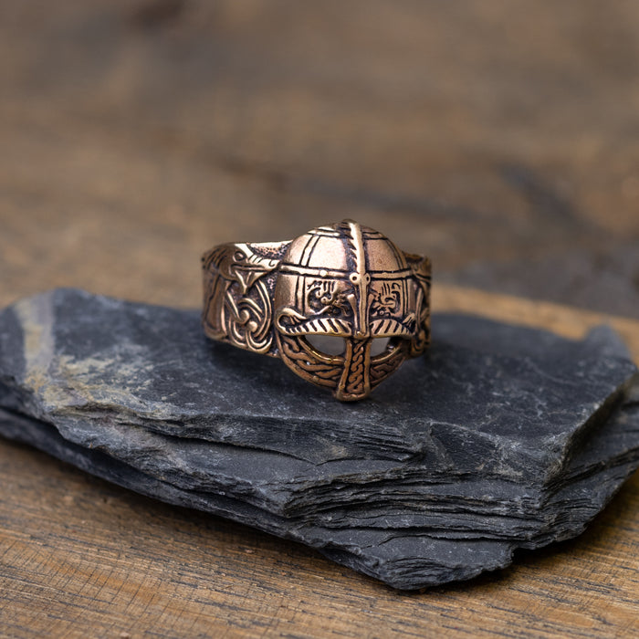 Viking Helmet Ring, Bronze