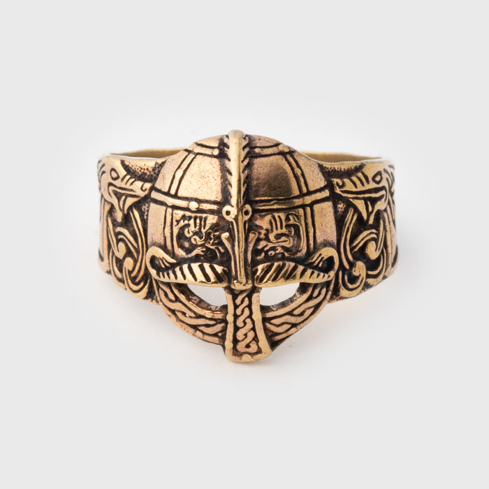Viking Helmet Ring, Bronze