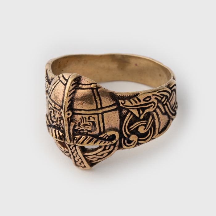Viking Helmet Ring, Bronze