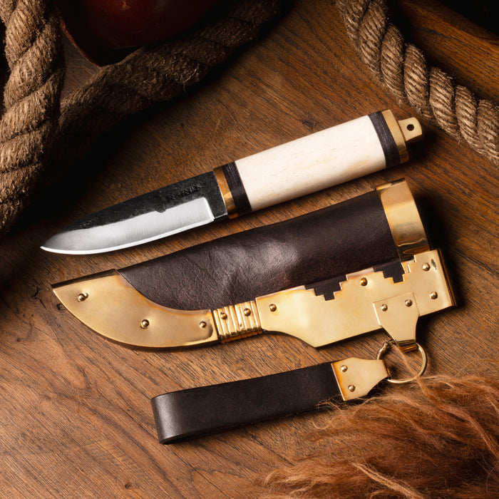 Viking Knife, Bone and Brass