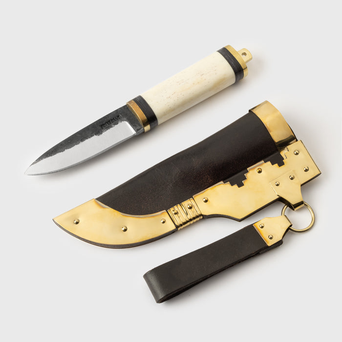 Viking Knife, Bone and Brass