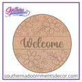 Welcome Floral Split Round Blank