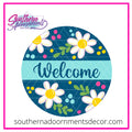 Welcome Floral Split Round Template & Digital Cut File