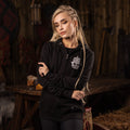 Women's Premium Zip Hoodie, Runic Ship, Black