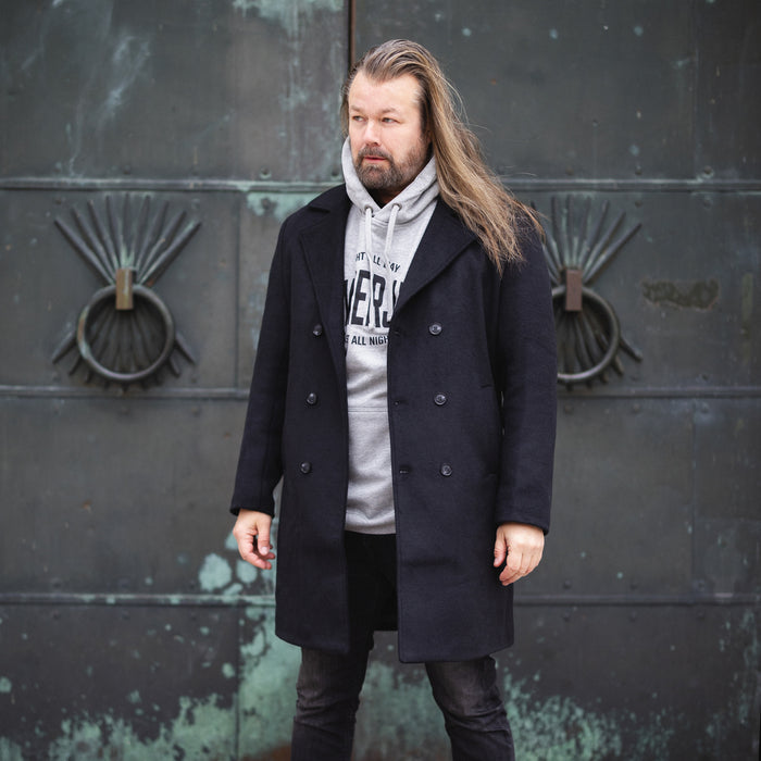 Wool Coat, Black - Grimfrost