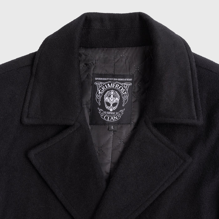 Wool Coat, Black - Grimfrost